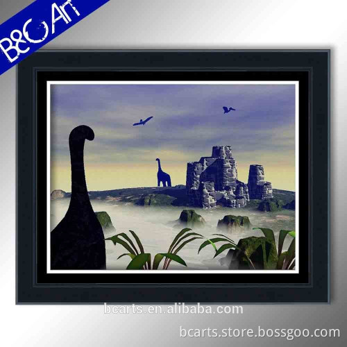 Handmade 100% cotton vintage dinosaurs canvas painting supplier